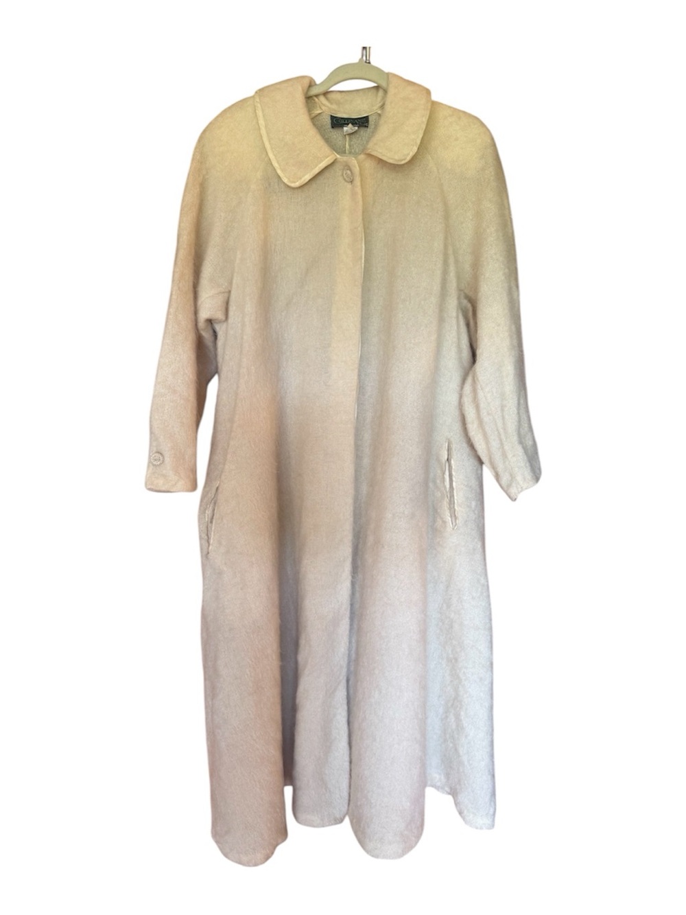 Vintage Rare Women Cullinane Cream 100% Wool Maxi Coat Jacket USA Sz 8 As Is